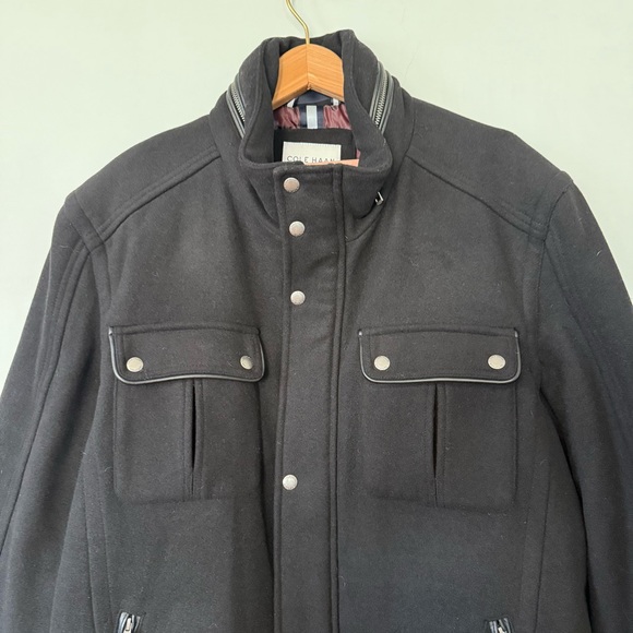 Cole Haan Men’s Black Melton Jacket, Size XL, Like New! - Picture 5 of 14